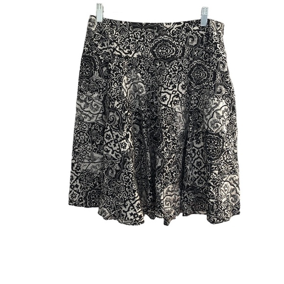 LRL Cotton Black & White flare Skirt 6P - Picture 1 of 12